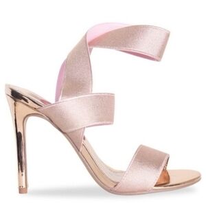 Lauren Lorraine Dallas Strappy Heels – Rose Gold Metallic – Size 9.5 NIB